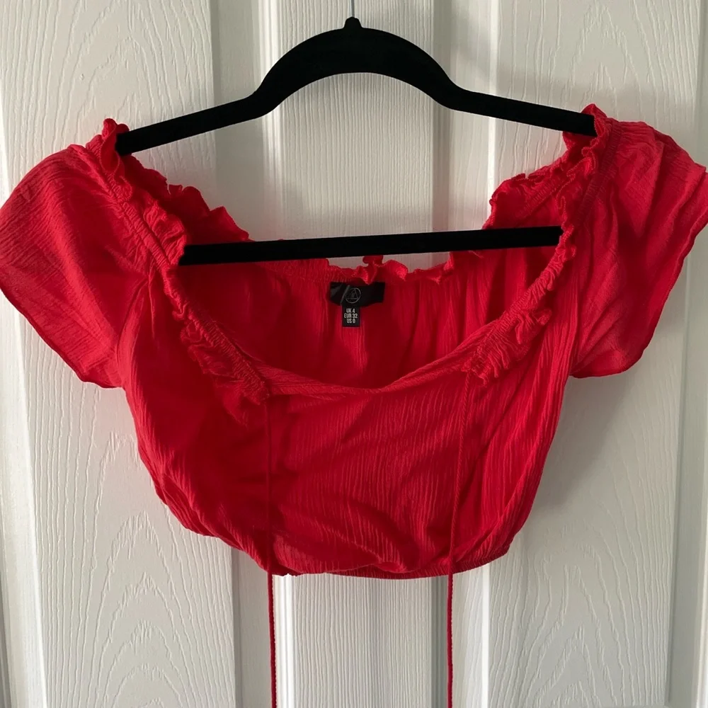 Red Ruffled Top - Picture 2 of 4